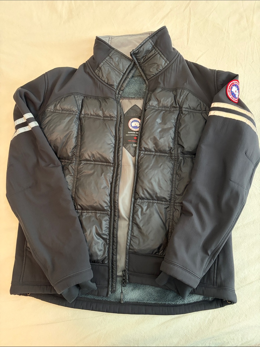 Mens Canada Goose Black Hybridge Polartec Puffer Jacket sz XL